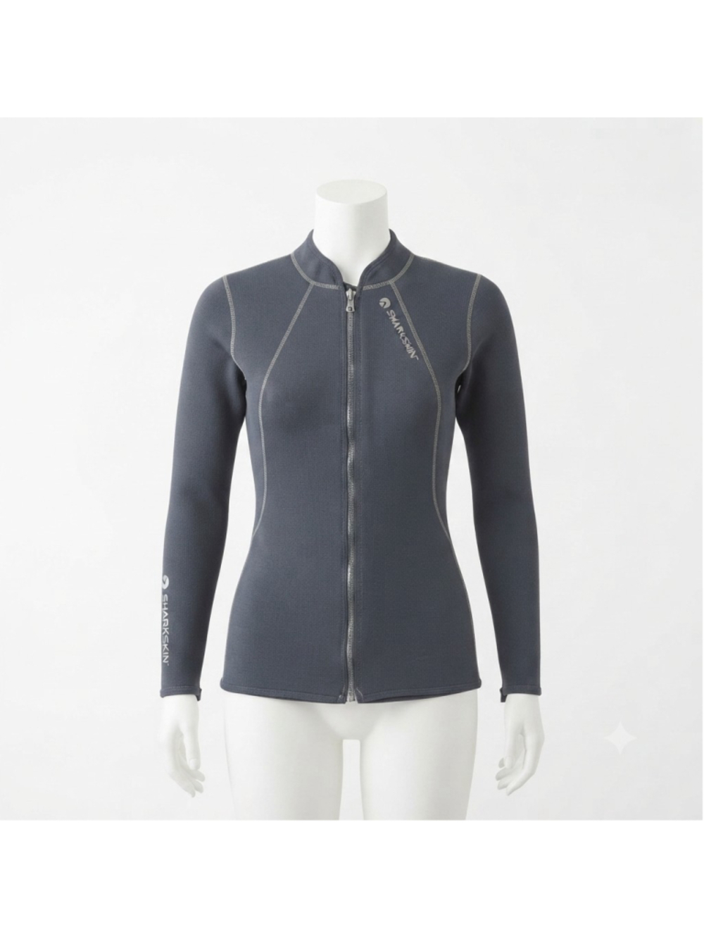 Sharkskin Women's Chillproof Long Sleeve Full-Zip Thermal Top - Black - Size 12